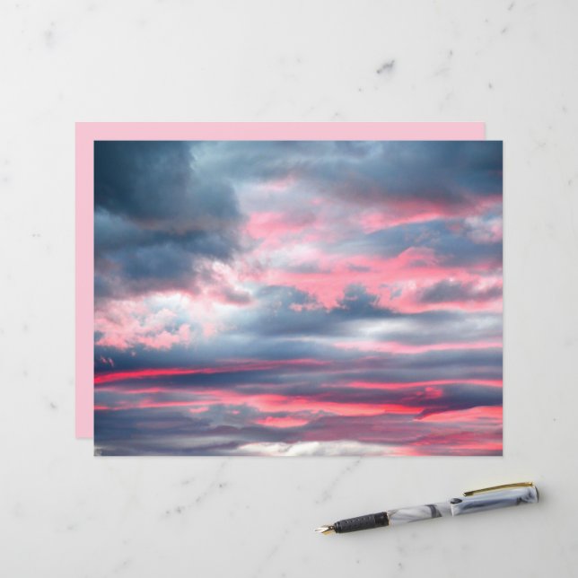 Clouds Beautiful Pink White Blue Sky (Front/Back In Situ)