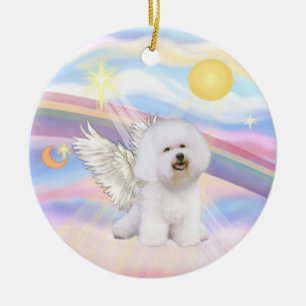 Clouds - Bichon Frise Angel Ceramic Ornament