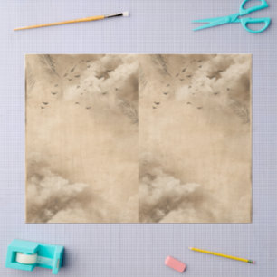 Clouds Birds Feathers Pastel Sky Collage Tissue Paper