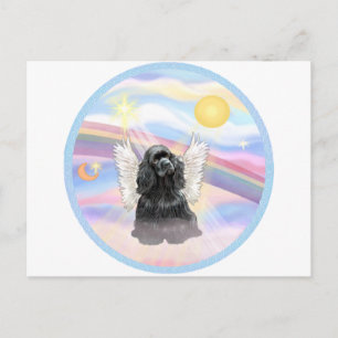 Clouds - Black Cocker Spaniel Postcard