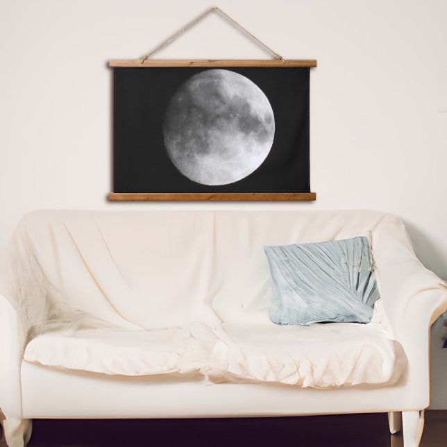 Clouds Blowing Past the Moon | Moon Photography Hanging Tapestry (Creator Uploaded)