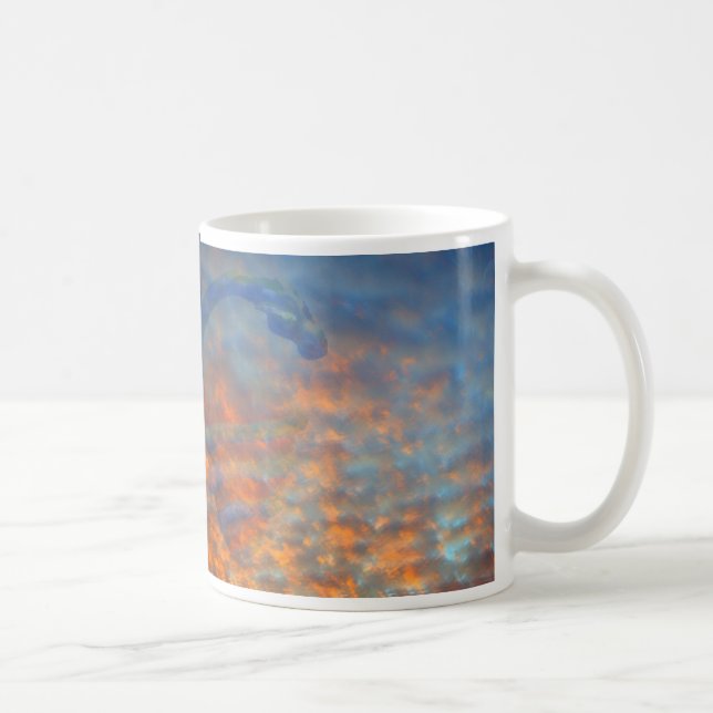 Clouds Blue Orange Mackeral Serpent Coffee Mug (Right)