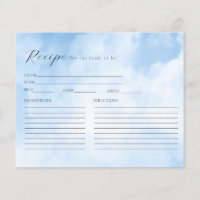 Clouds Bridal Shower Recipe Card