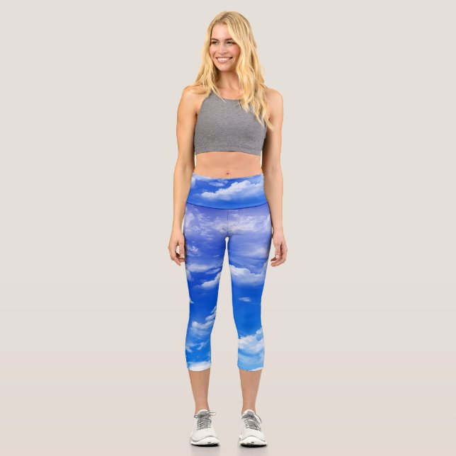 Clouds Capri Leggings (Front)