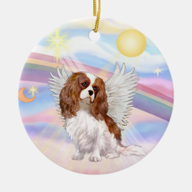 Clouds - Cavalier King Charles (blenheim) Ceramic Ornament (Front)