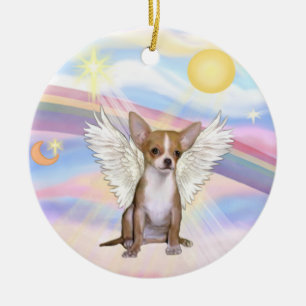 Clouds - Chihuahua (light red) Ceramic Ornament