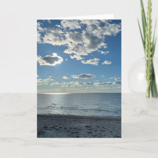 Clouds Cloudy Blue Sky Empty Beach Card