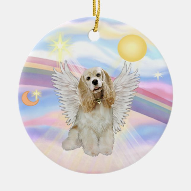 Clouds - Cocker Spaniel (buff) Ceramic Ornament (Front)