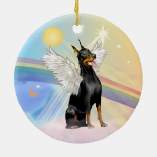Clouds - Doberman Pinscher (dbl sided) Ceramic Ornament