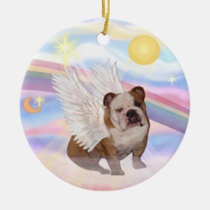 Clouds - English Bulldog Angel Ceramic Ornament