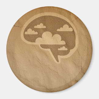 Clouds-Filled Neat Stylized Brain on Cave Wall Magnet