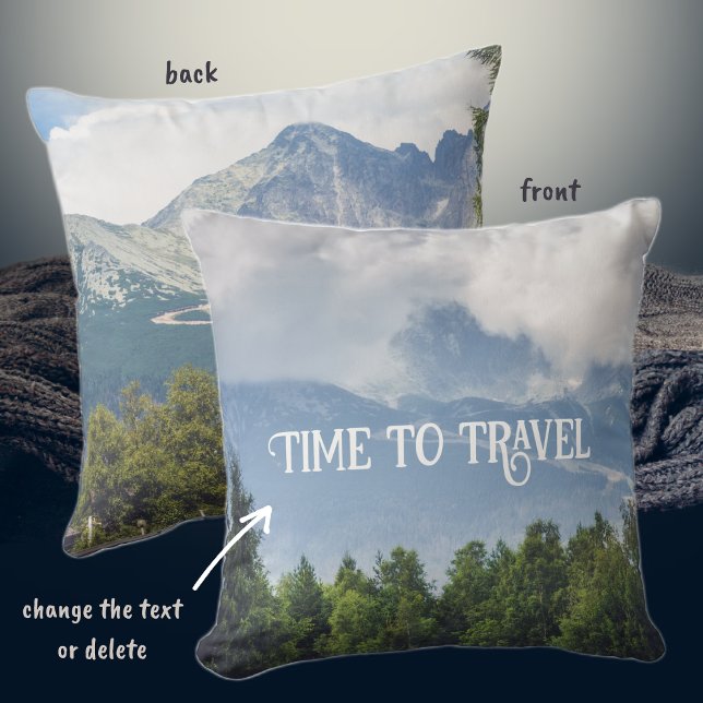 Clouds floating over mountains customizable throw pillow (Creator Uploaded)