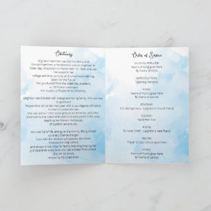 Clouds Funeral Obituary Order of Service  Program