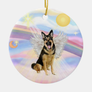 Clouds - German Shepherd (#6) Ceramic Ornament