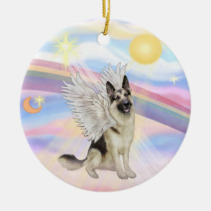 Clouds - German Shepherd (#9) Ceramic Ornament