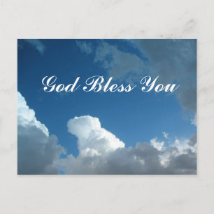 clouds God Bless You Postcard