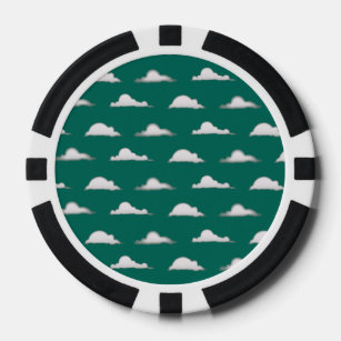 clouds green poker chips