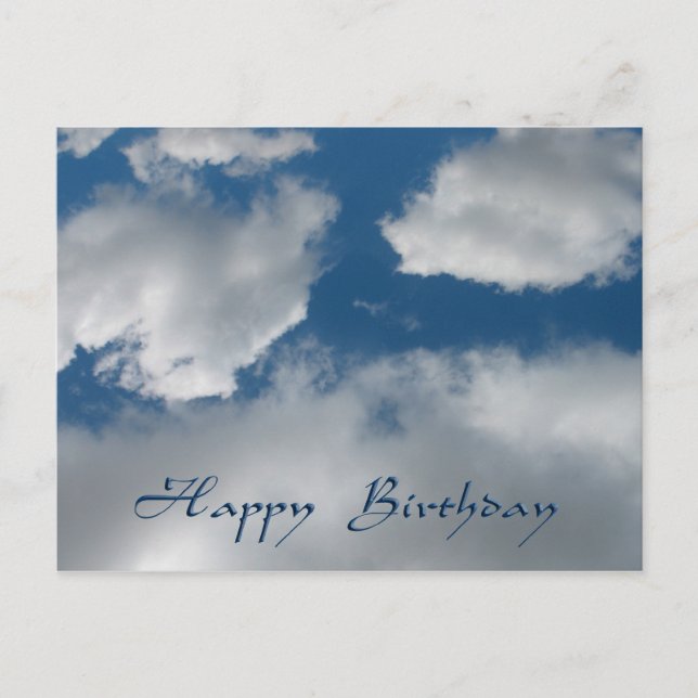 clouds happy birthday postcard (Front)