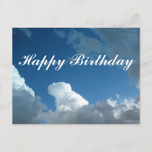 clouds  Happy Birthday Postcard