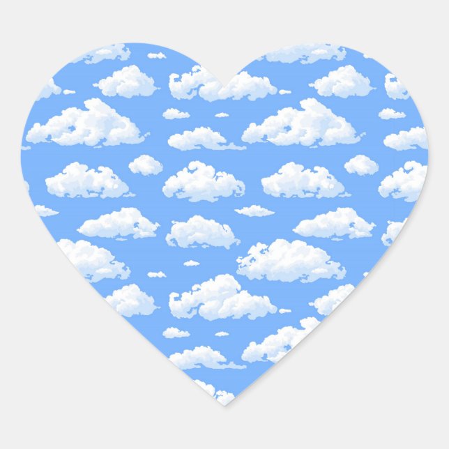 Clouds Heart Sticker (Front)