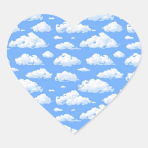 Clouds Heart Sticker