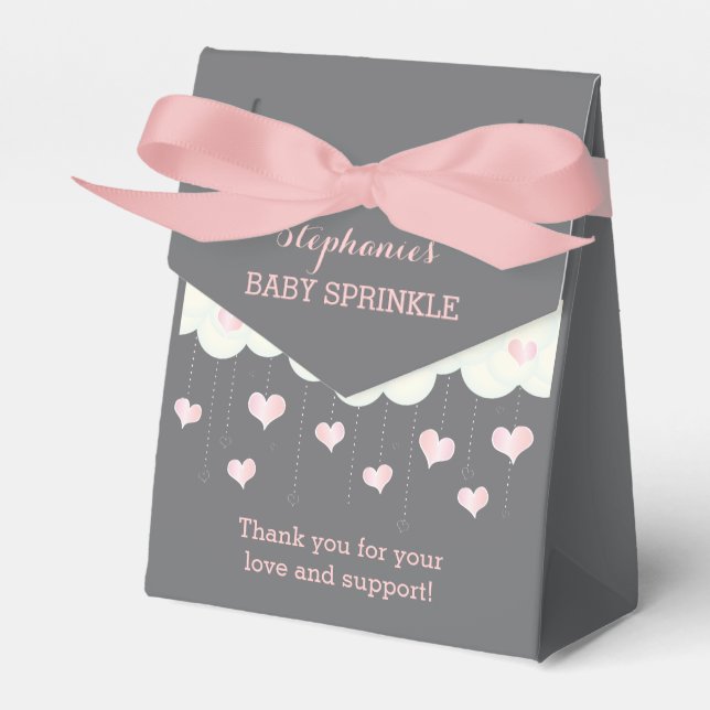 Clouds & Hearts Baby Sprinkle Shower Favour Bag Favor Box (Front Side)
