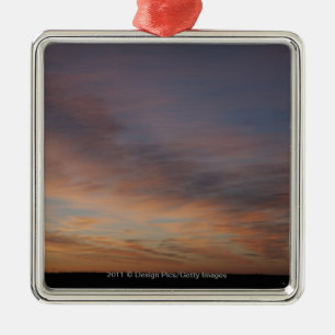 Clouds In An Orange Sky At Sunrise Metal Ornament