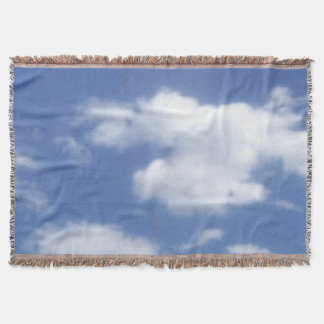clouds in blue sky throw blanket