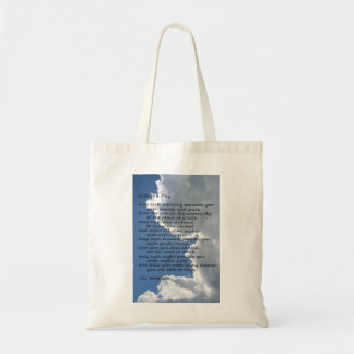 Clouds in sky with poem "Gifts of a Day" Tote Bag
