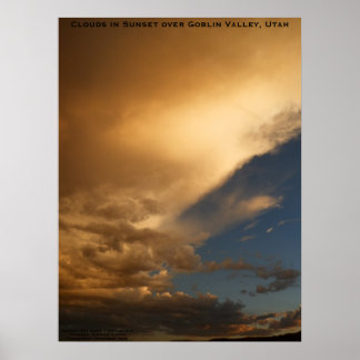 Clouds in Sunset over Goblin Valley State Park Poster