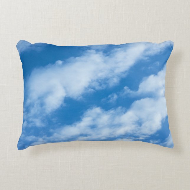 Clouds in the Sky and Sky Blue Accent Pillow (Front)