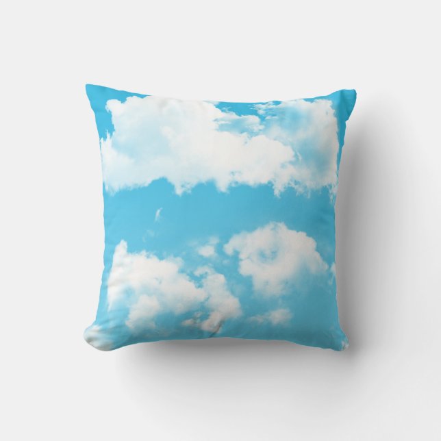 Clouds in the Sky Kids Throw Pillow (Front)