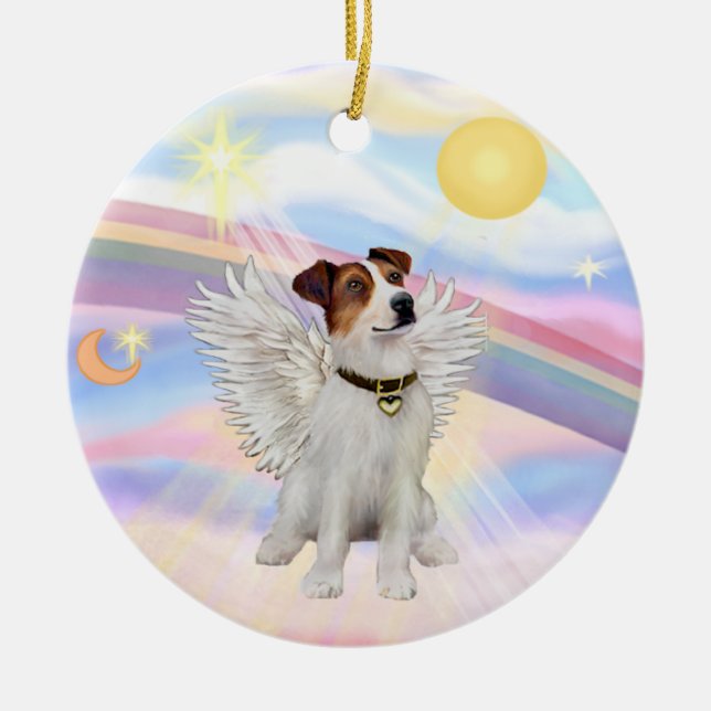 Clouds - Jack Russell Terrier Ceramic Ornament (Front)