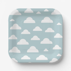 Clouds Kids Birthday Party Paper Plate