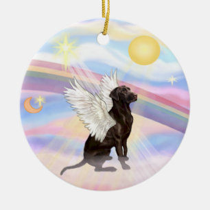 Clouds - Labrador Angel (Chocolate) Ceramic Ornament