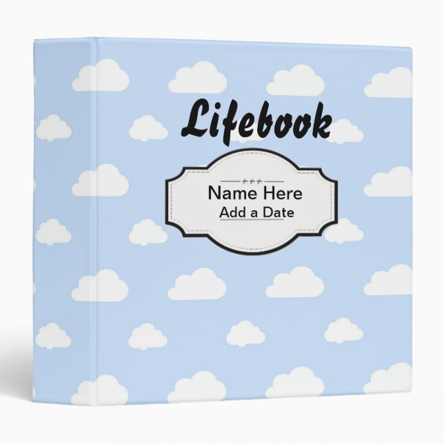 Clouds Lifebook Foster Care Adoption Binder (Front/Spine)