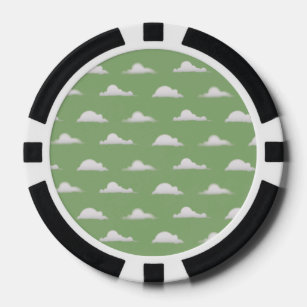 clouds light green poker chips