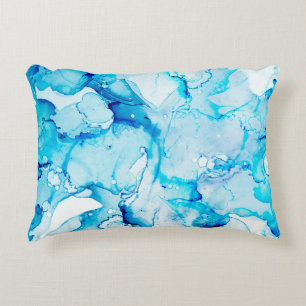 Clouds Macro. Sapphirine and White color Spots. Oc Accent Pillow