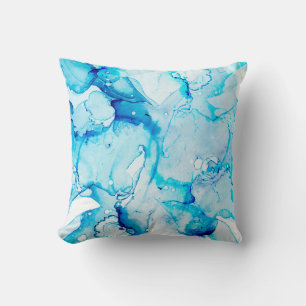 Clouds Macro. Sapphirine and White colour Spots. O Throw Pillow