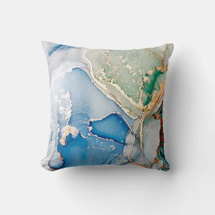 Clouds Macro. Sky colour and White colour Stains. Throw Pillow