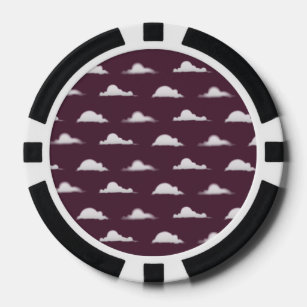 clouds maroon poker chips