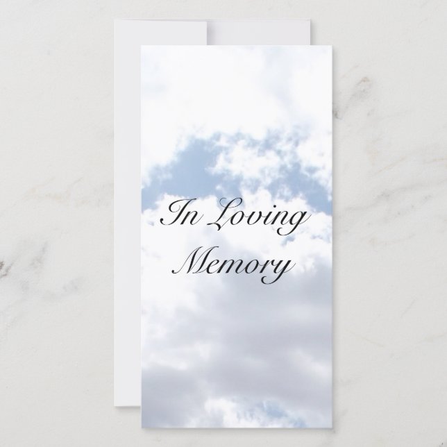 "Clouds"  Memorial Cards (Front)