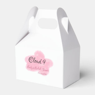 Clouds nine red pastel bridal shower namedate favor box