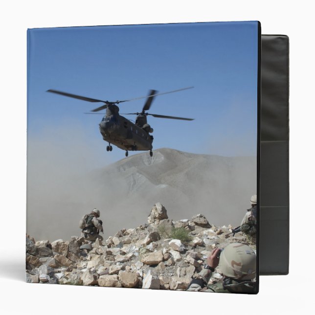 Clouds of dust kicked up by the rotor wash binder (Front/Inside)