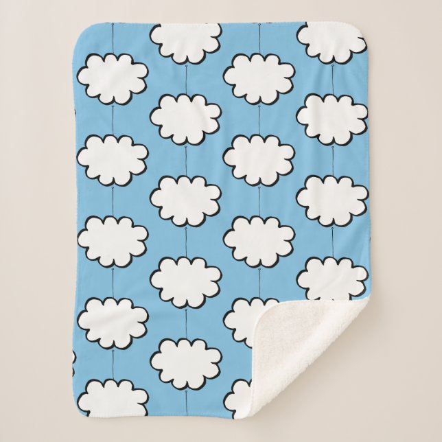 Clouds on Strings Sherpa Blanket (Front)