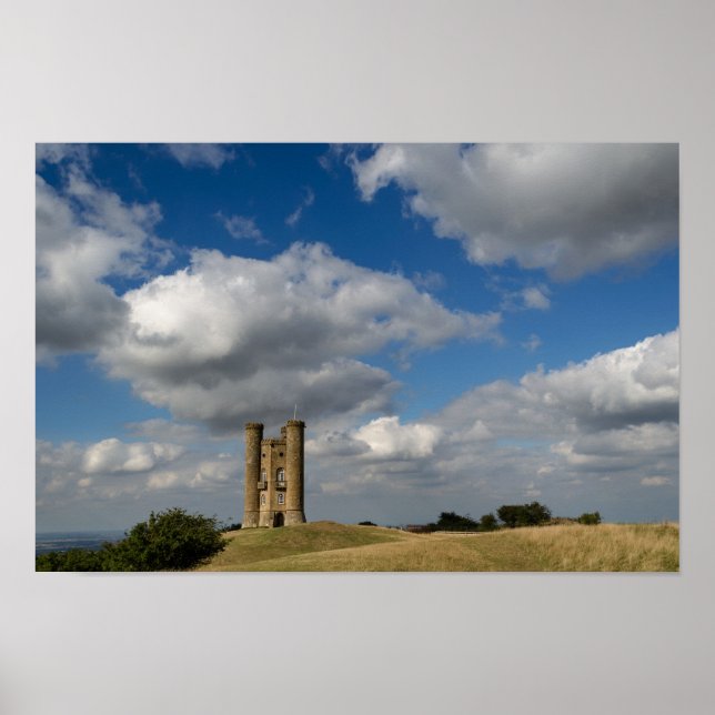 Clouds over Broadway Tower in the Cotswolds poster (Front)