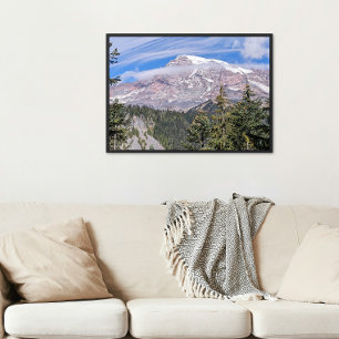 Clouds Over Mount Rainier Scenic Landscape Photo Print