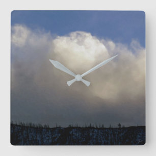Clouds Over the Ridge Square Wall Clock