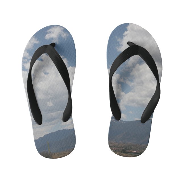 Clouds over the Rocky Mountains Kid's Flip Flops (Footbed)
