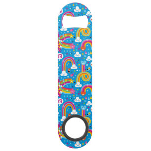 clouds rainbows rain drops hearts pattern bar key